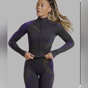 Gymshark WTFlex Zip Up Jacket Size M Color Black/Neptune Purple/Reactive Green